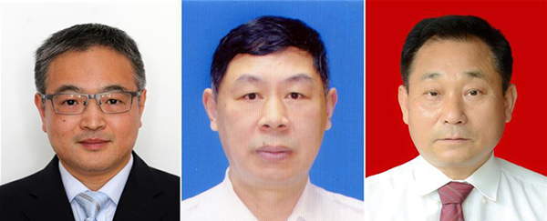 图为黄群、宋月才、姜开斌三位同道的肖像（由左至右）。。。。。。
